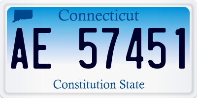 CT license plate AE57451