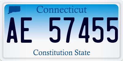 CT license plate AE57455