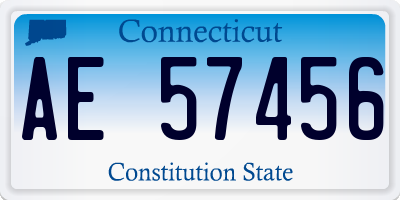 CT license plate AE57456