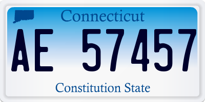 CT license plate AE57457