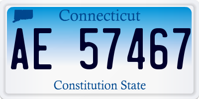 CT license plate AE57467