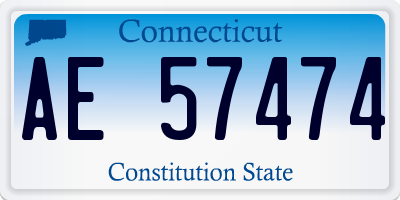CT license plate AE57474