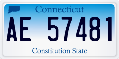 CT license plate AE57481