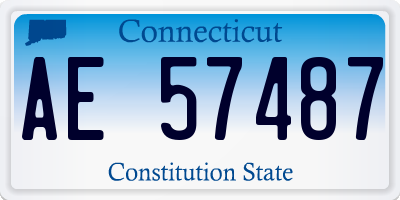 CT license plate AE57487
