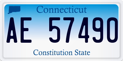 CT license plate AE57490