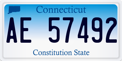 CT license plate AE57492