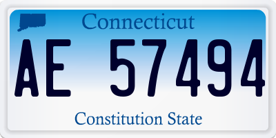 CT license plate AE57494