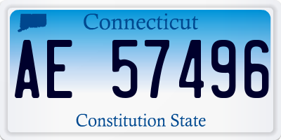 CT license plate AE57496