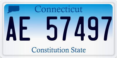 CT license plate AE57497