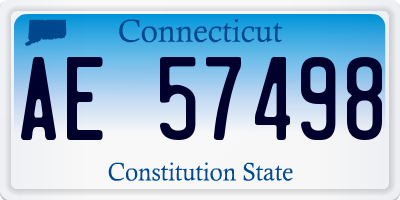 CT license plate AE57498