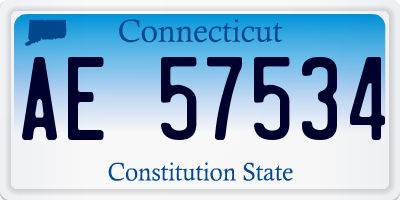 CT license plate AE57534