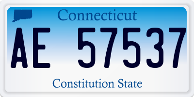 CT license plate AE57537