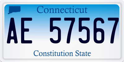 CT license plate AE57567