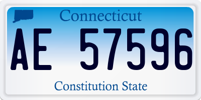 CT license plate AE57596