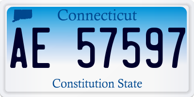 CT license plate AE57597