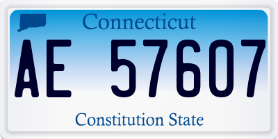 CT license plate AE57607