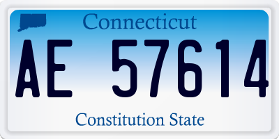 CT license plate AE57614