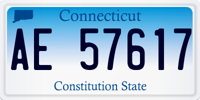 CT license plate AE57617