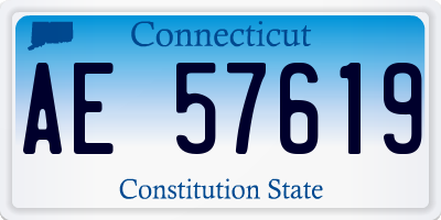 CT license plate AE57619