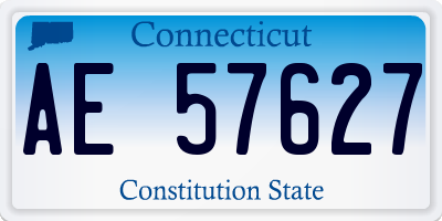 CT license plate AE57627