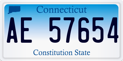 CT license plate AE57654