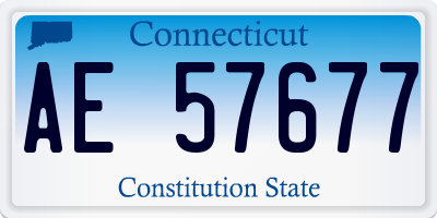 CT license plate AE57677
