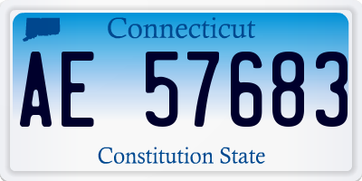 CT license plate AE57683