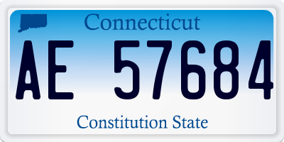 CT license plate AE57684