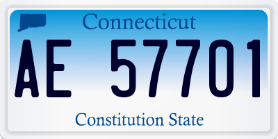 CT license plate AE57701