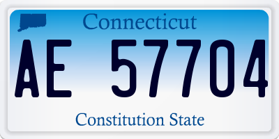 CT license plate AE57704