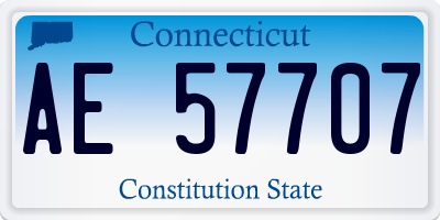 CT license plate AE57707