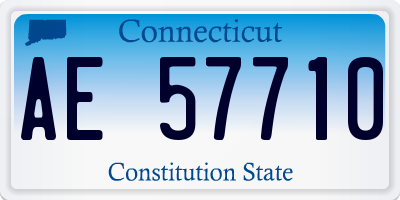 CT license plate AE57710
