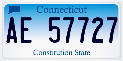 CT license plate AE57727