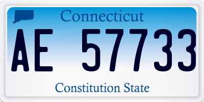 CT license plate AE57733