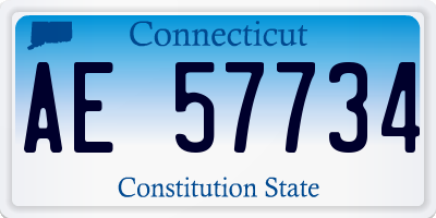 CT license plate AE57734