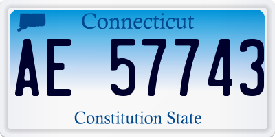 CT license plate AE57743