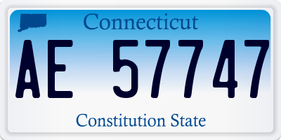 CT license plate AE57747