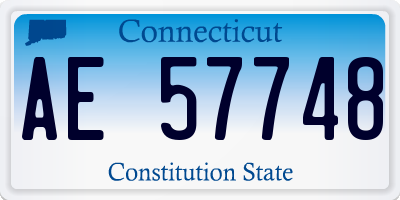 CT license plate AE57748