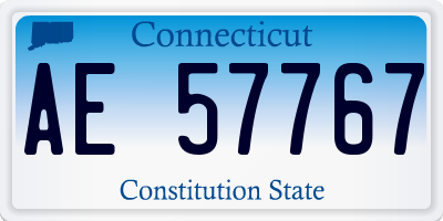 CT license plate AE57767