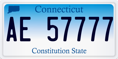 CT license plate AE57777