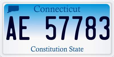 CT license plate AE57783