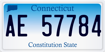 CT license plate AE57784