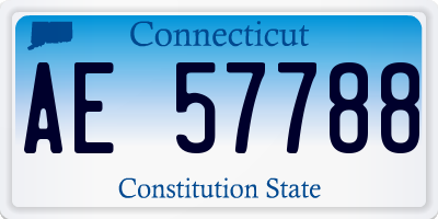 CT license plate AE57788