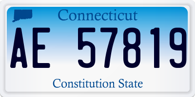CT license plate AE57819