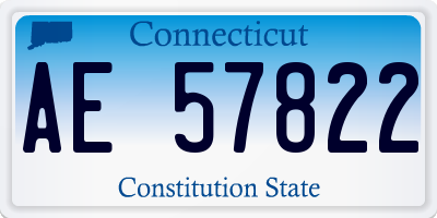 CT license plate AE57822
