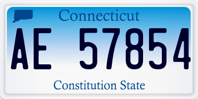 CT license plate AE57854
