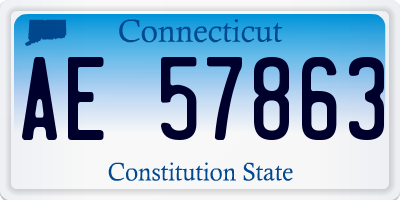 CT license plate AE57863