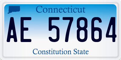 CT license plate AE57864