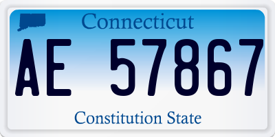CT license plate AE57867