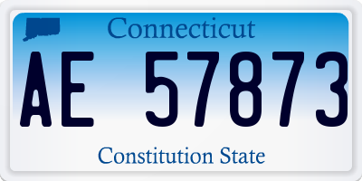 CT license plate AE57873